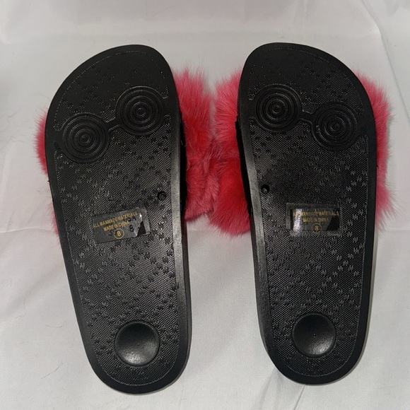 Women's Real Fox Furry Fur Slides, Open-Toe Cute Fur Sandals M3 - Picture 8 of 9